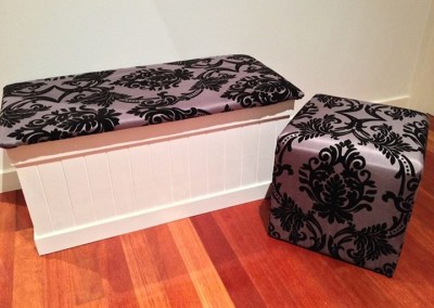black velvet & satin Ottoman